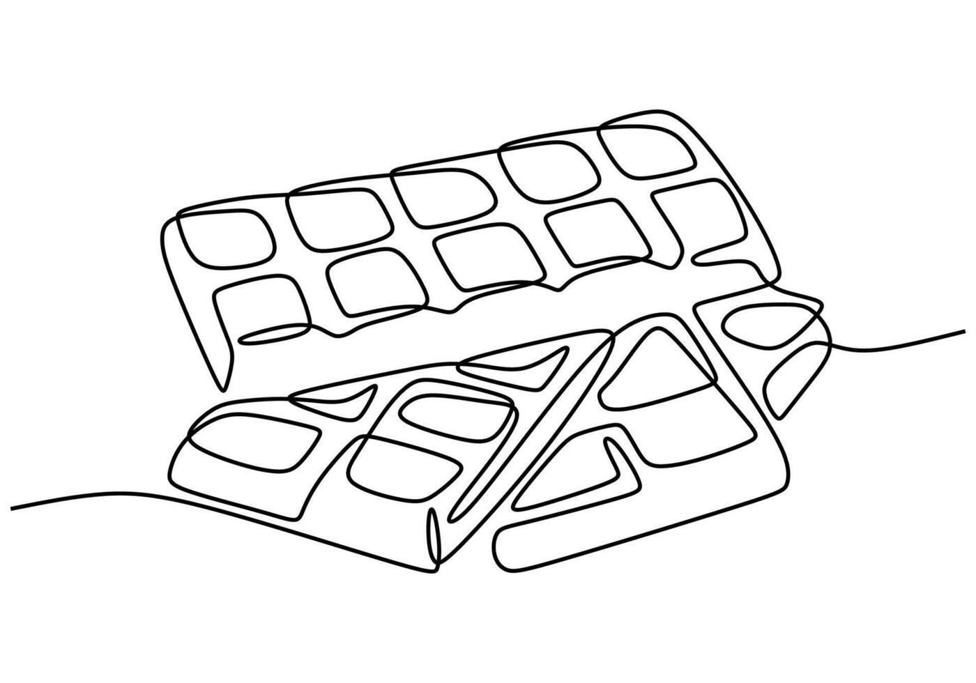 Continuous line drawing of chocolate bar vector