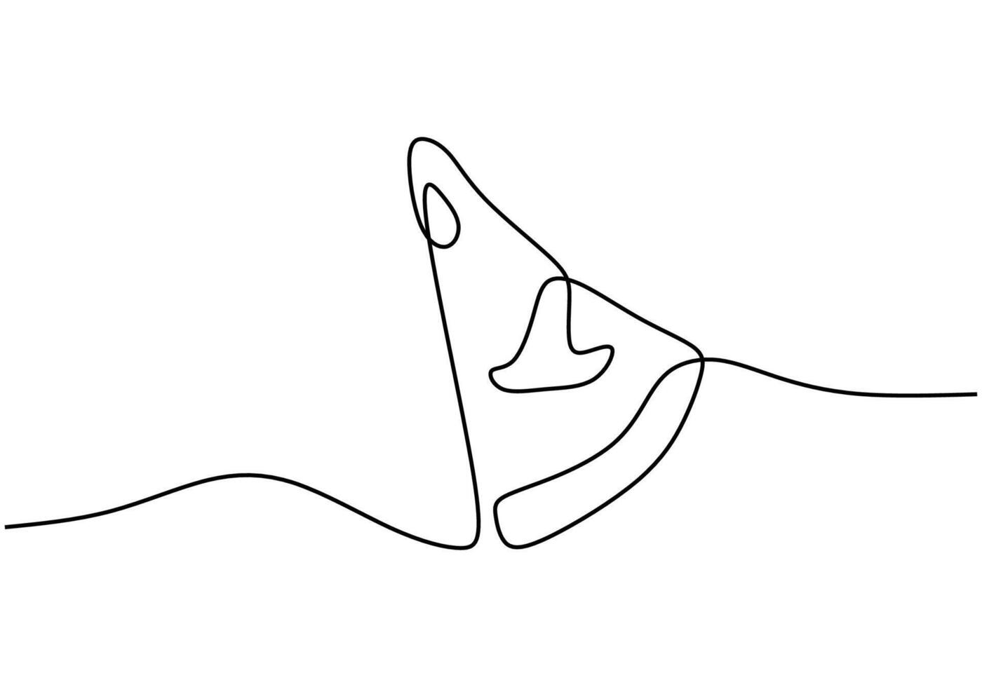 One continuous single line drawing of pizza slice vector