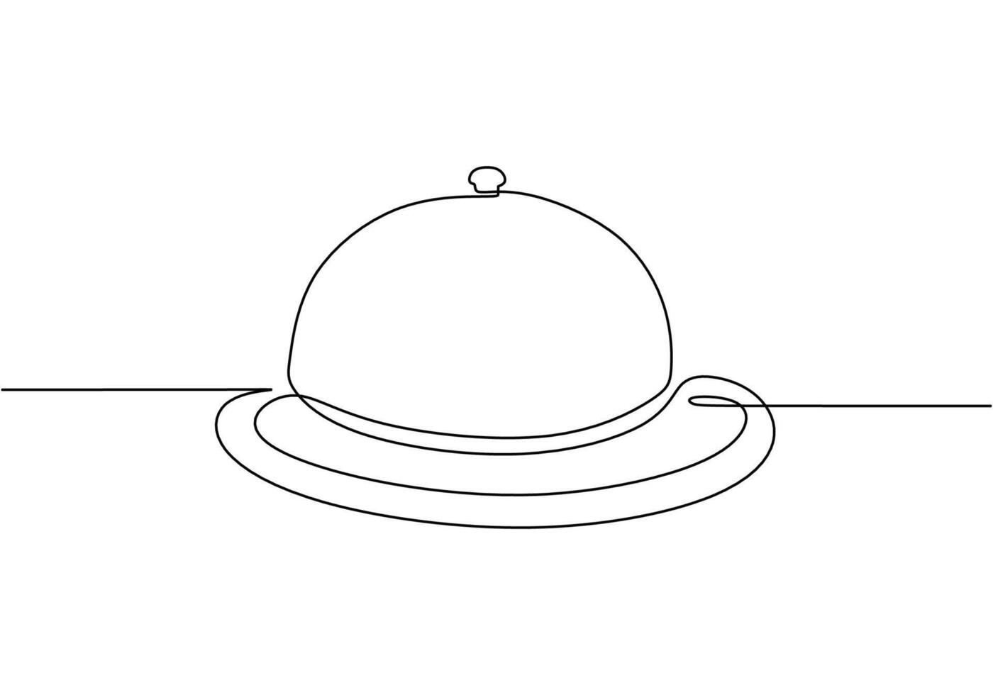 Continuous one line drawing Catering dish serving vector