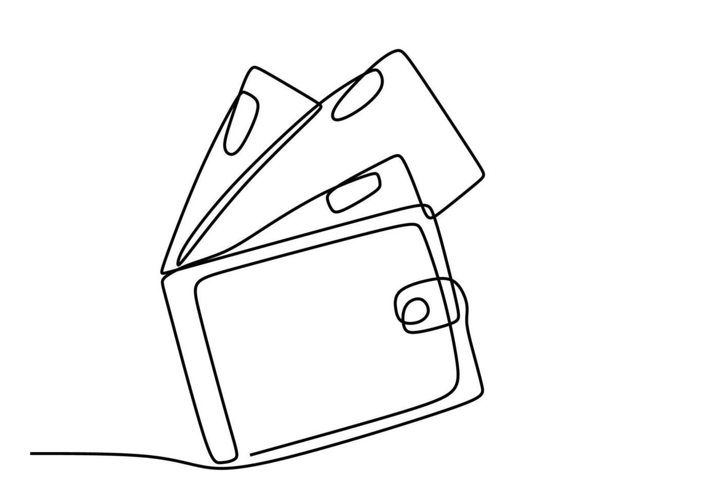 one single line drawing Credit Debit Cards vector