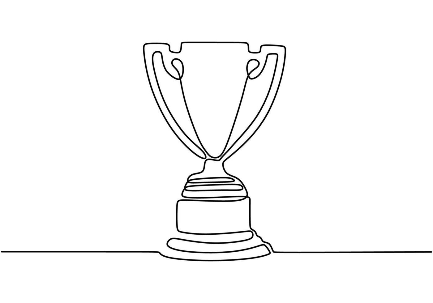 Continuous line drawing of trophy cup competition vector