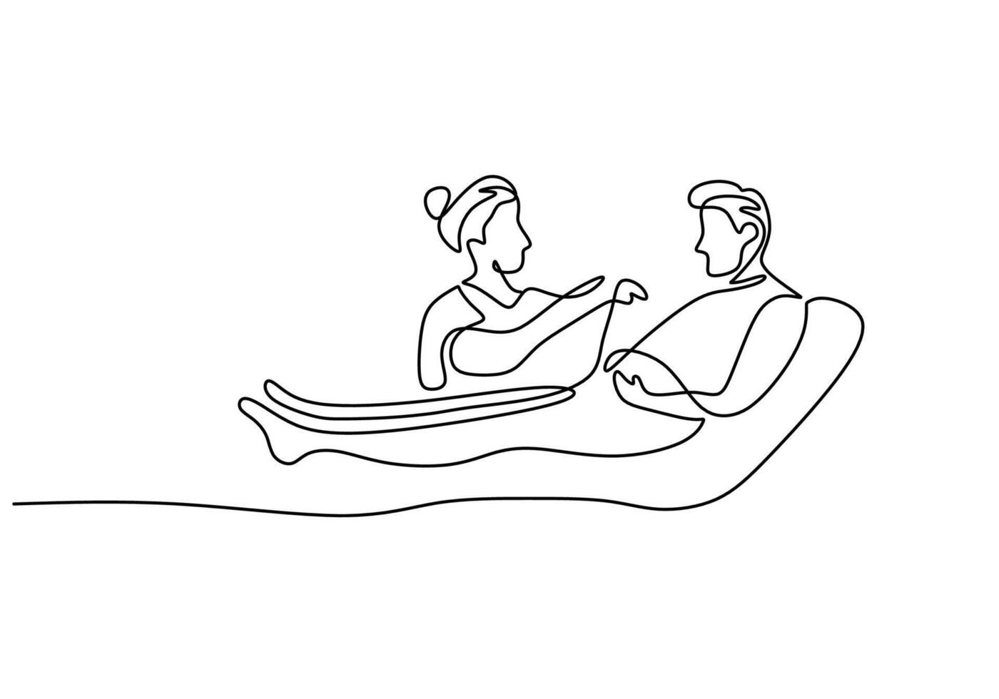 One line of doctor examining patient condition and checking pulse rate. vector