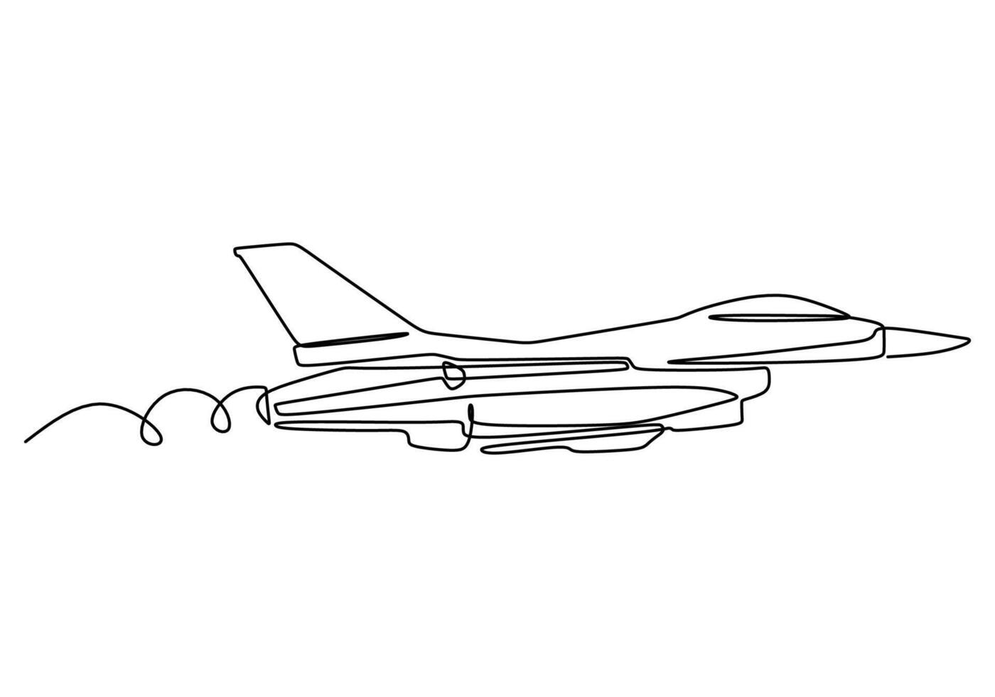line drawing of airplane jet vehicle and transportation vector