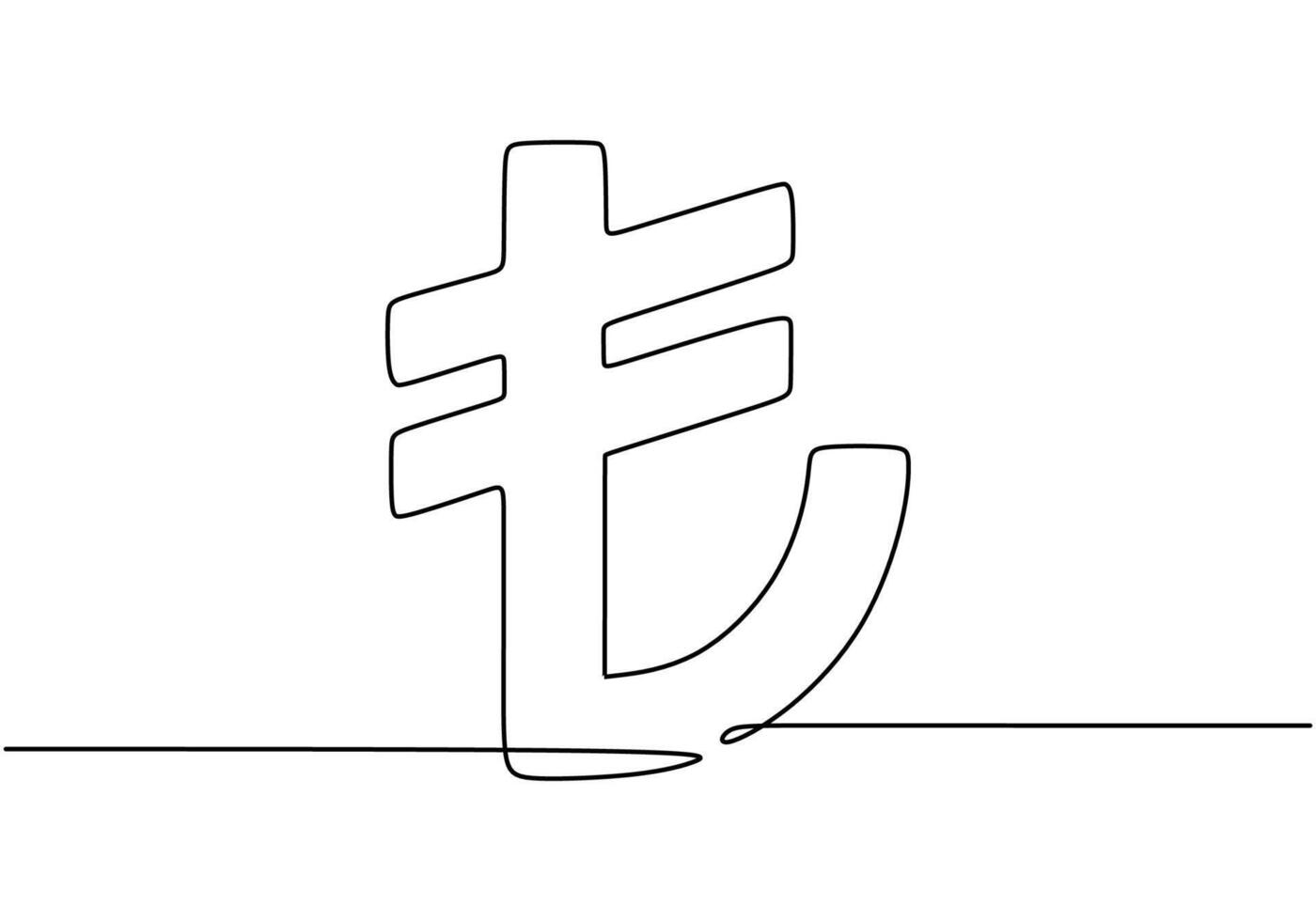Continuous line drawing of Turkish Lira money currency symbol vector