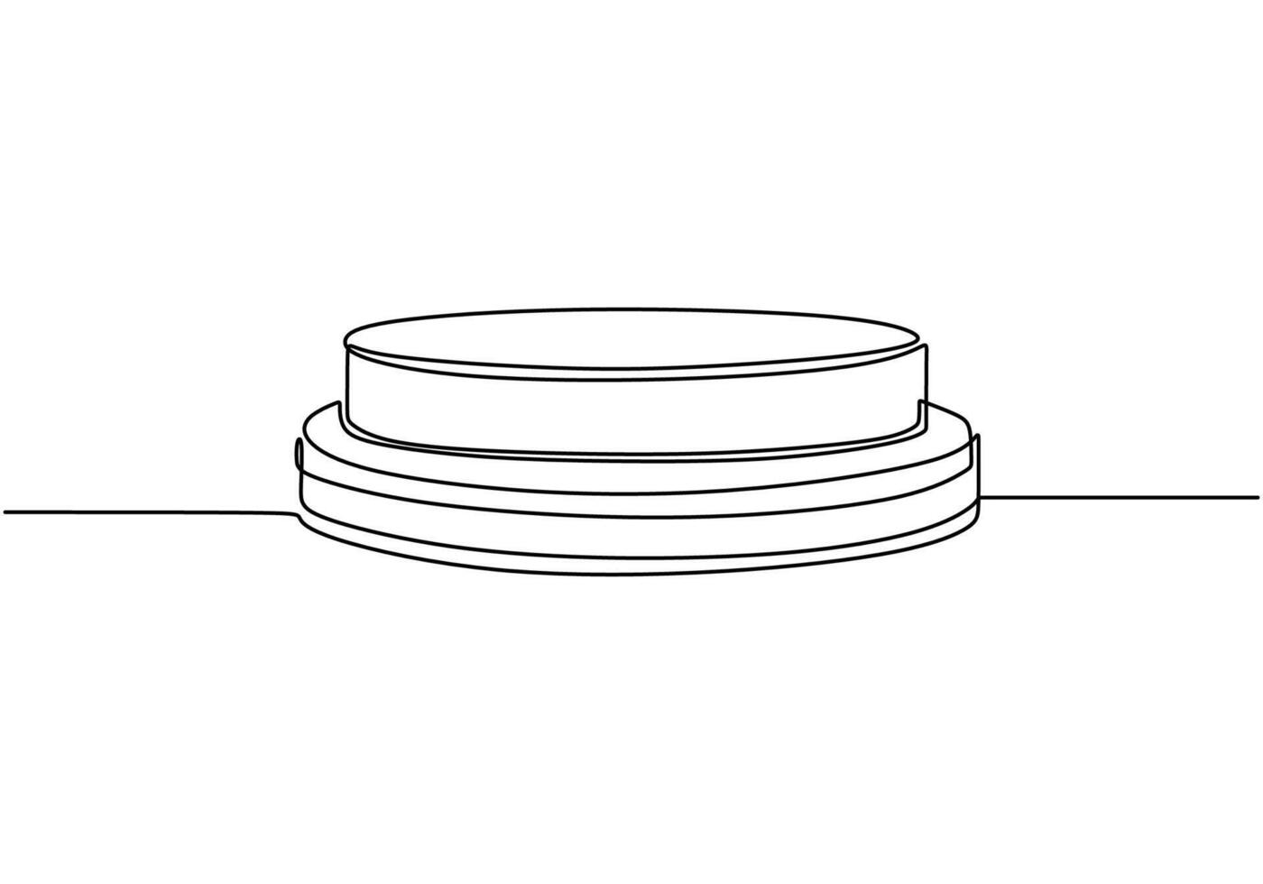 Podium display Continuous one line drawing vector