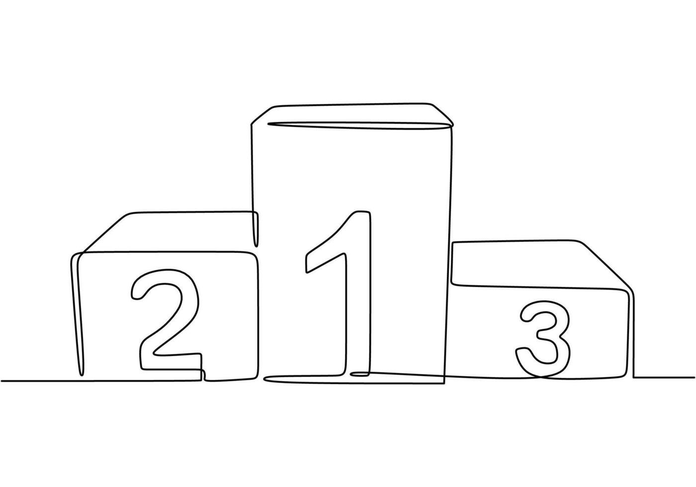 Single continuous line drawing of podium vector