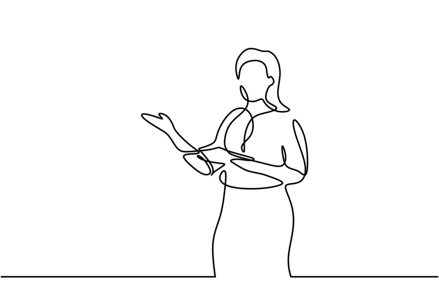 Women teacher giving a lesson in from of the class bring book vector