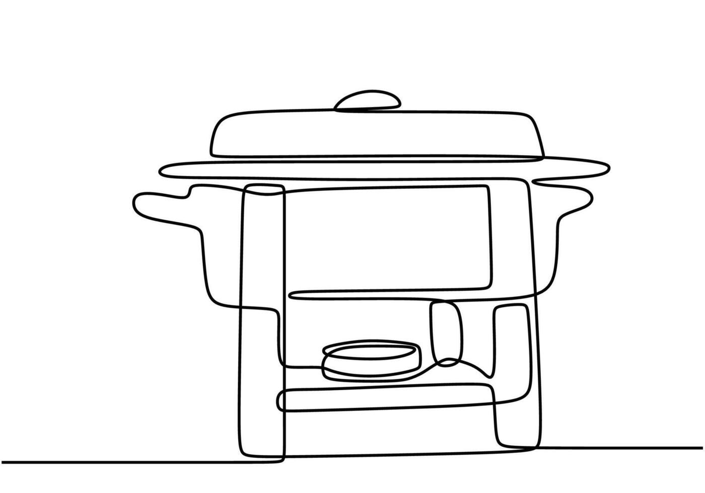 One continuous line of steamer for serving food vector