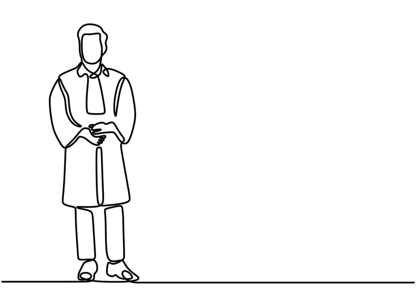 Lawyer One continuous line drawing style vector