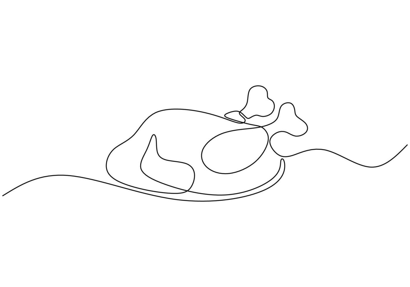 continuous line of fried chicken. line art of fried chicken . one line abstract fried chicken. vector