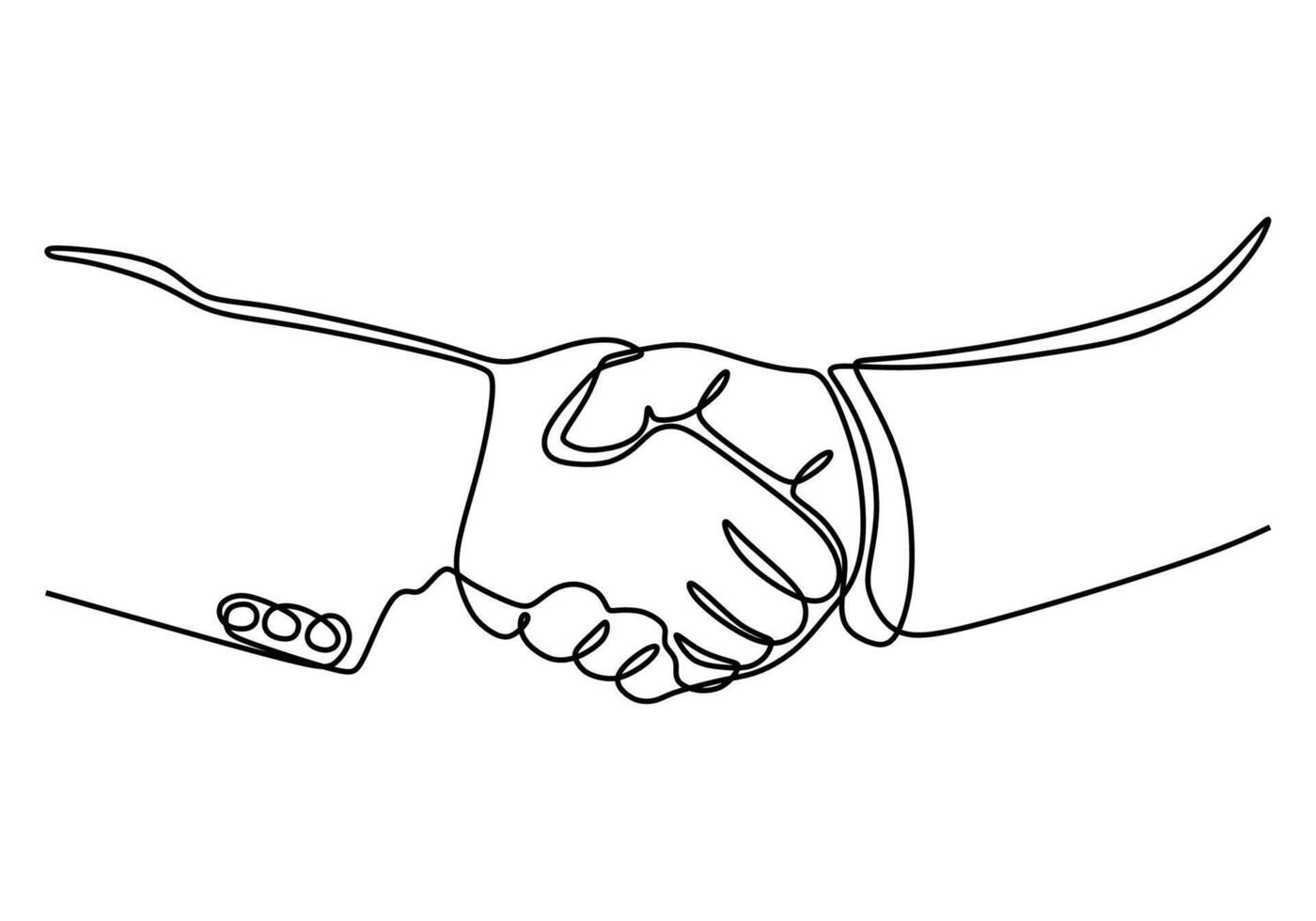continuous one line illustration of a handshake. vector