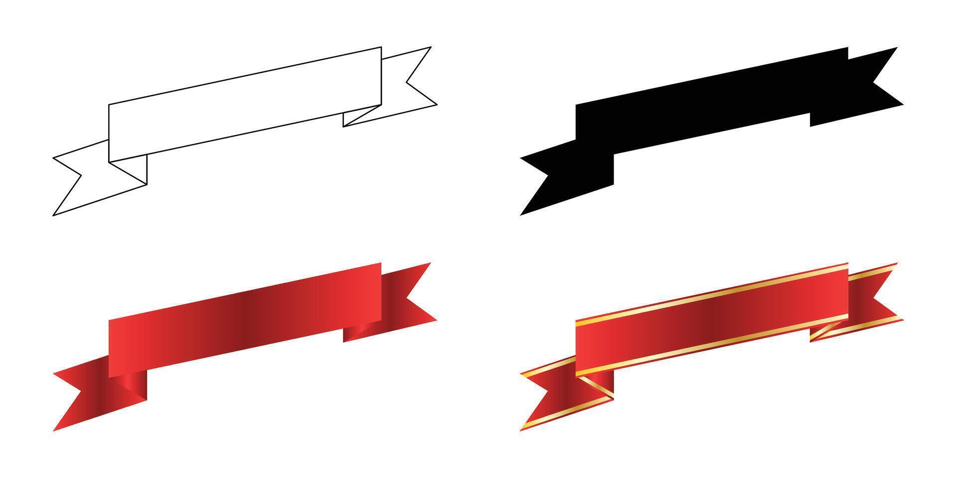 Ribbon design element vector