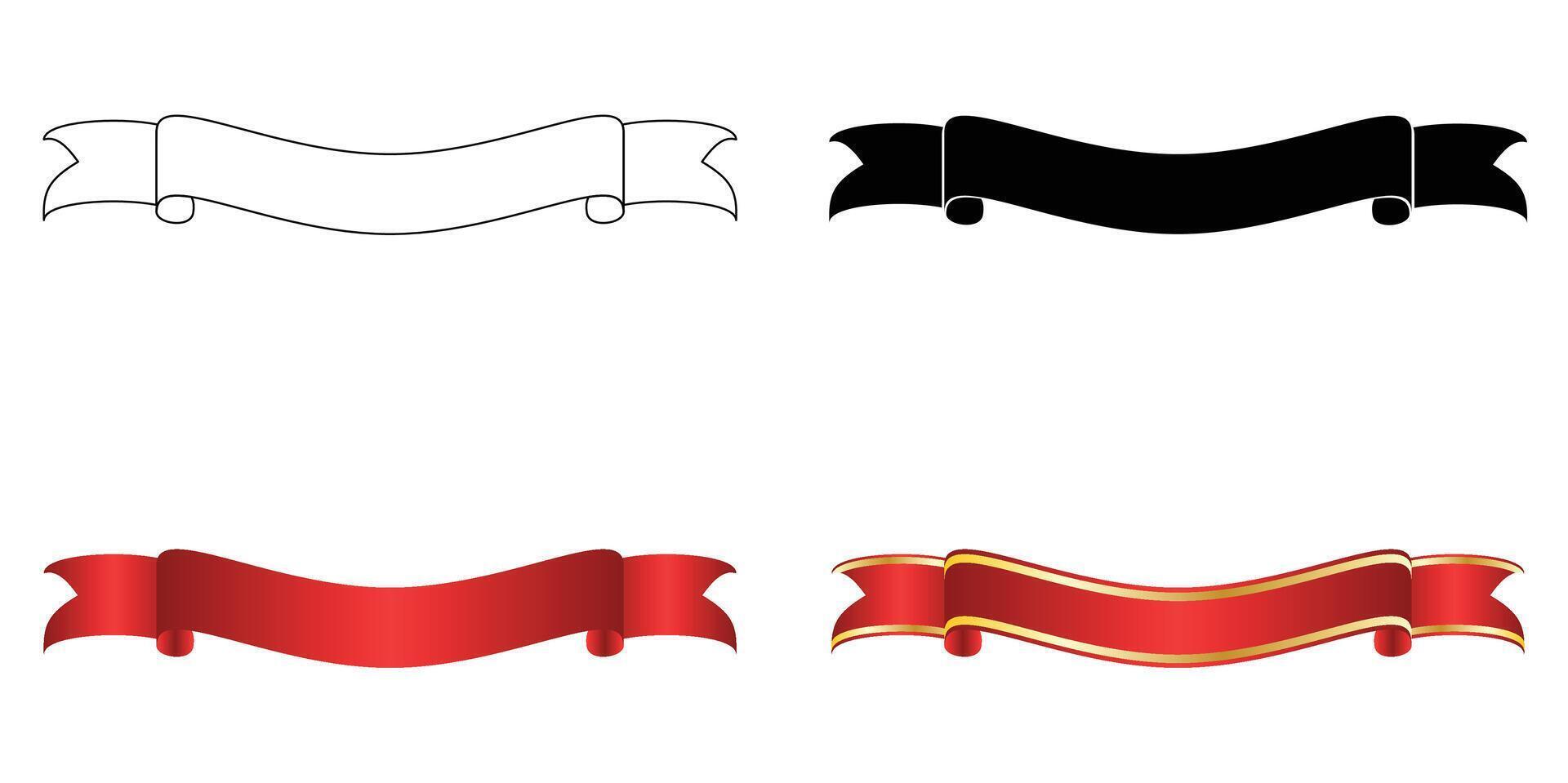 Ribbon element in different style vector