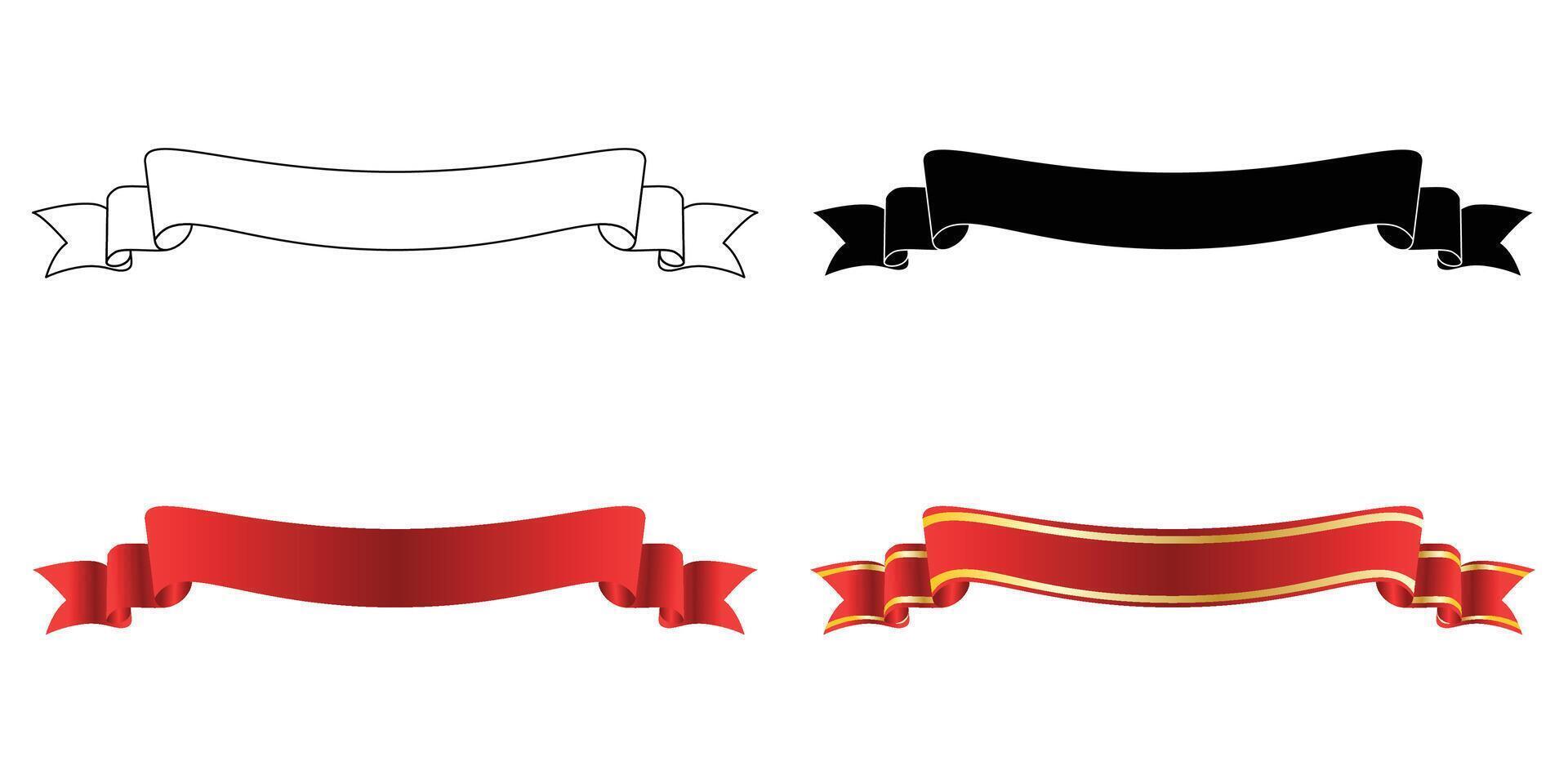 3d effect ribbon design vector