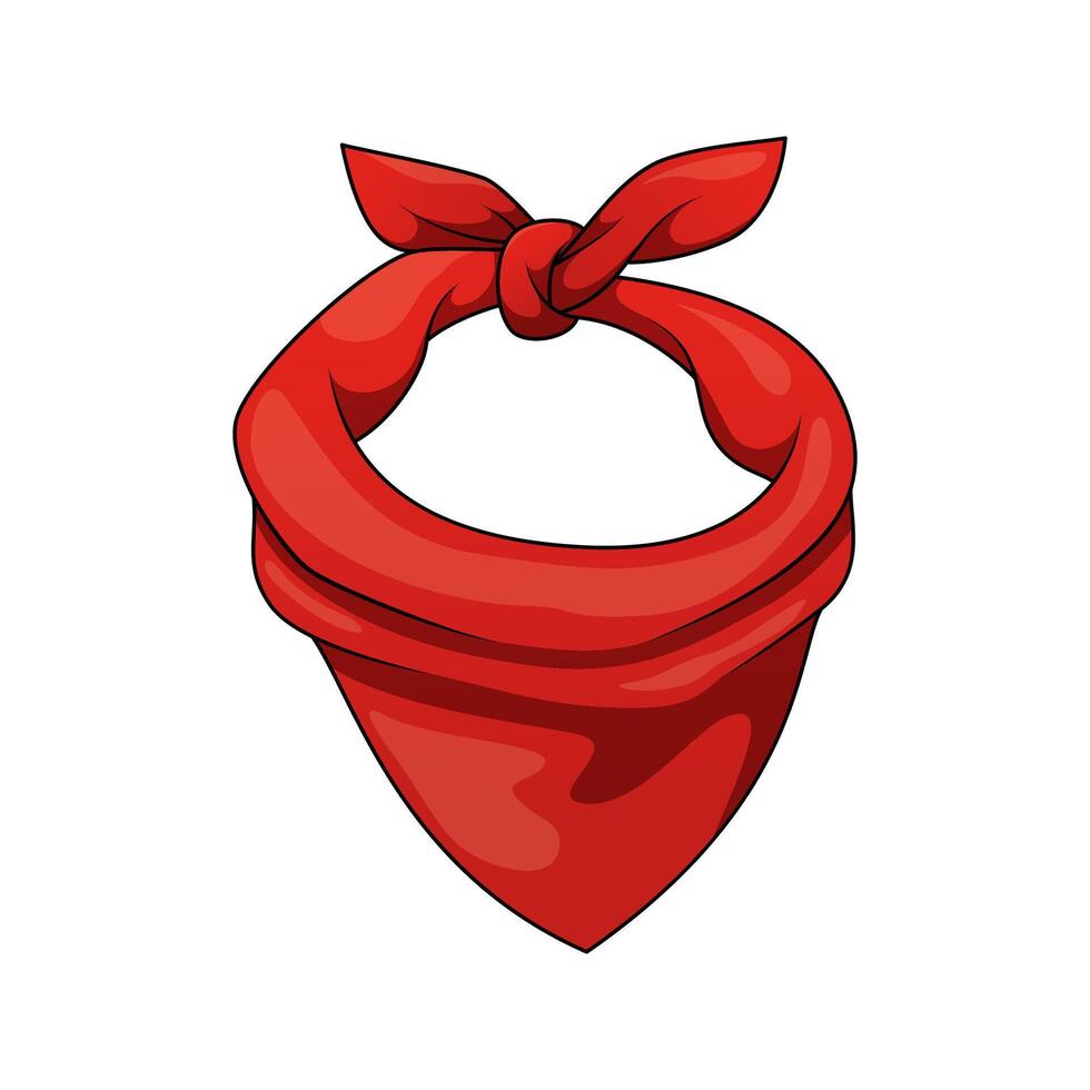 Red cowboy scarf isolated on white background. vector