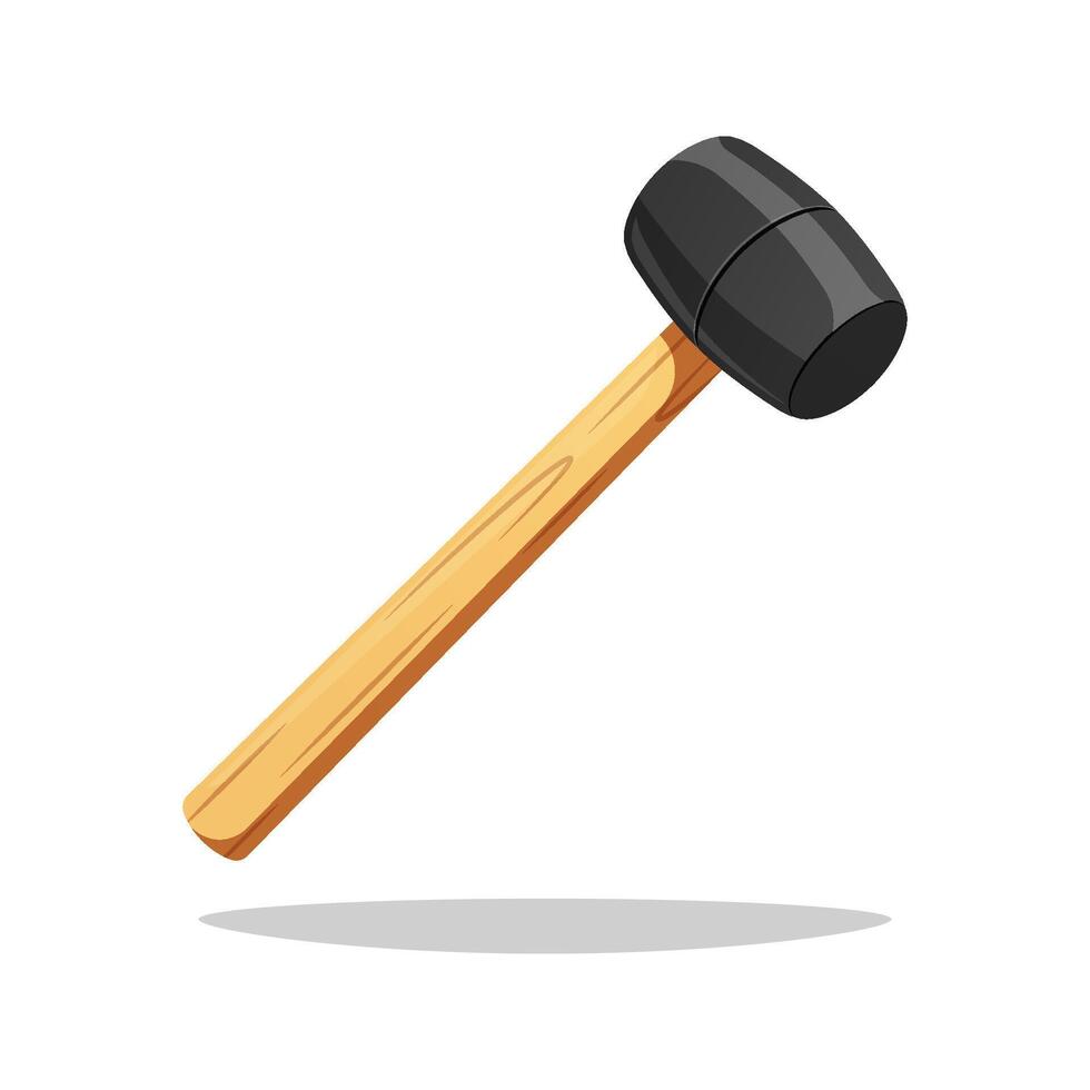 Rubber Mallet hammer isolated on white background. vector