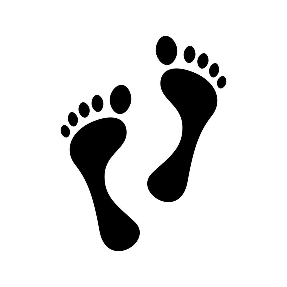 Silhouette human footprint icon isolated on white background. vector
