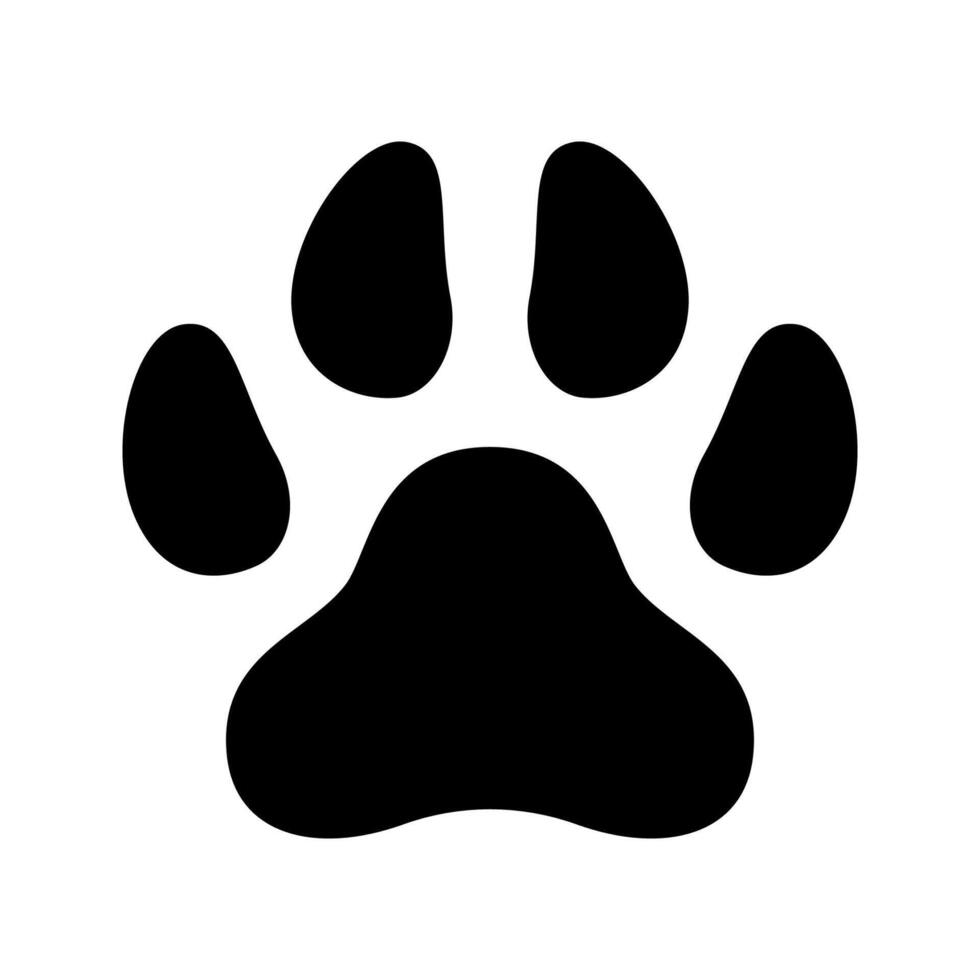 Dog paw print isolated on white background. vector