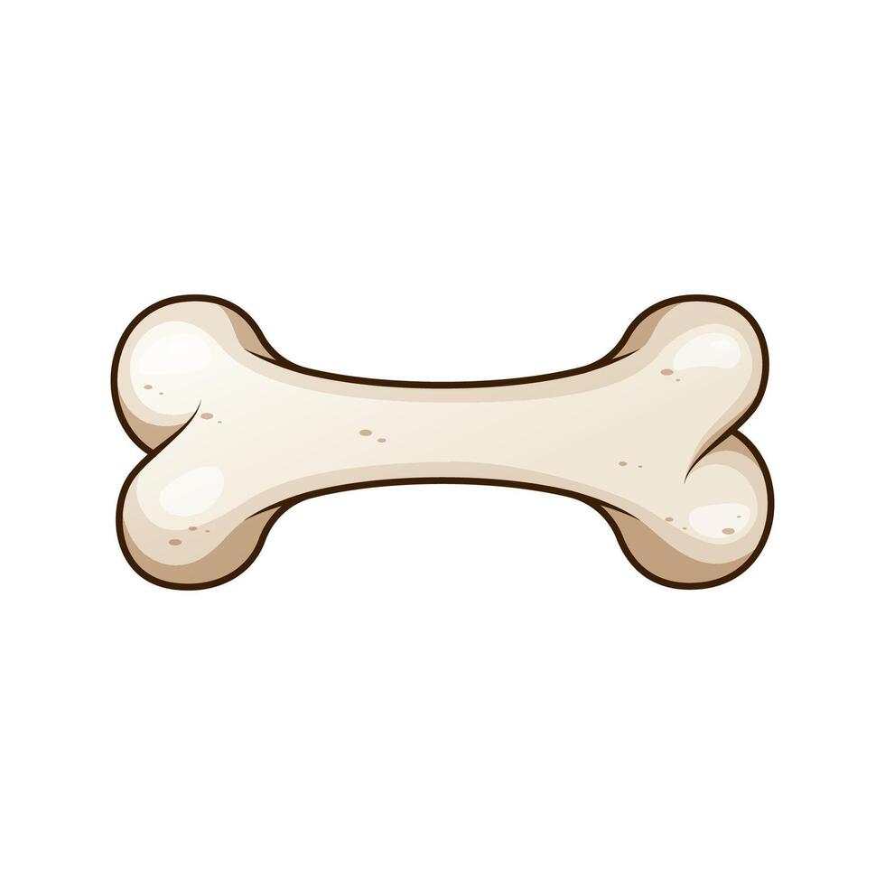 Cartoon bone isolated on white background. vector