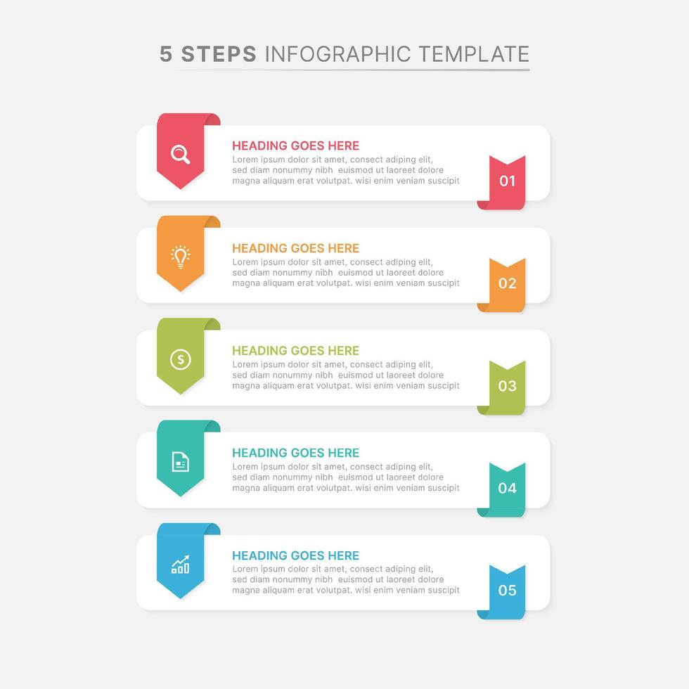 Business Infographic Template Design with 5 Data Points vector