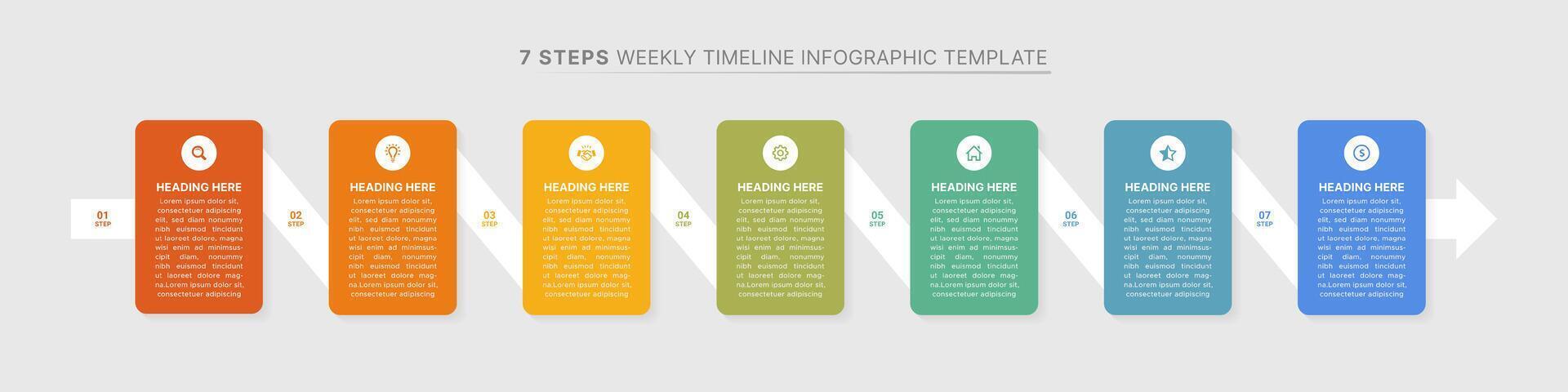 Weekly Planner Organizer Infographic Template Design with 7 Option vector