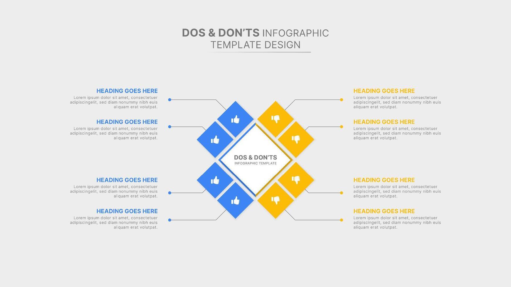 Comparison Dos and Donts Infographic Design Template vector