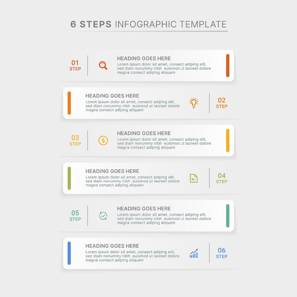 Business Infographic Design Template with 6 Steps vector