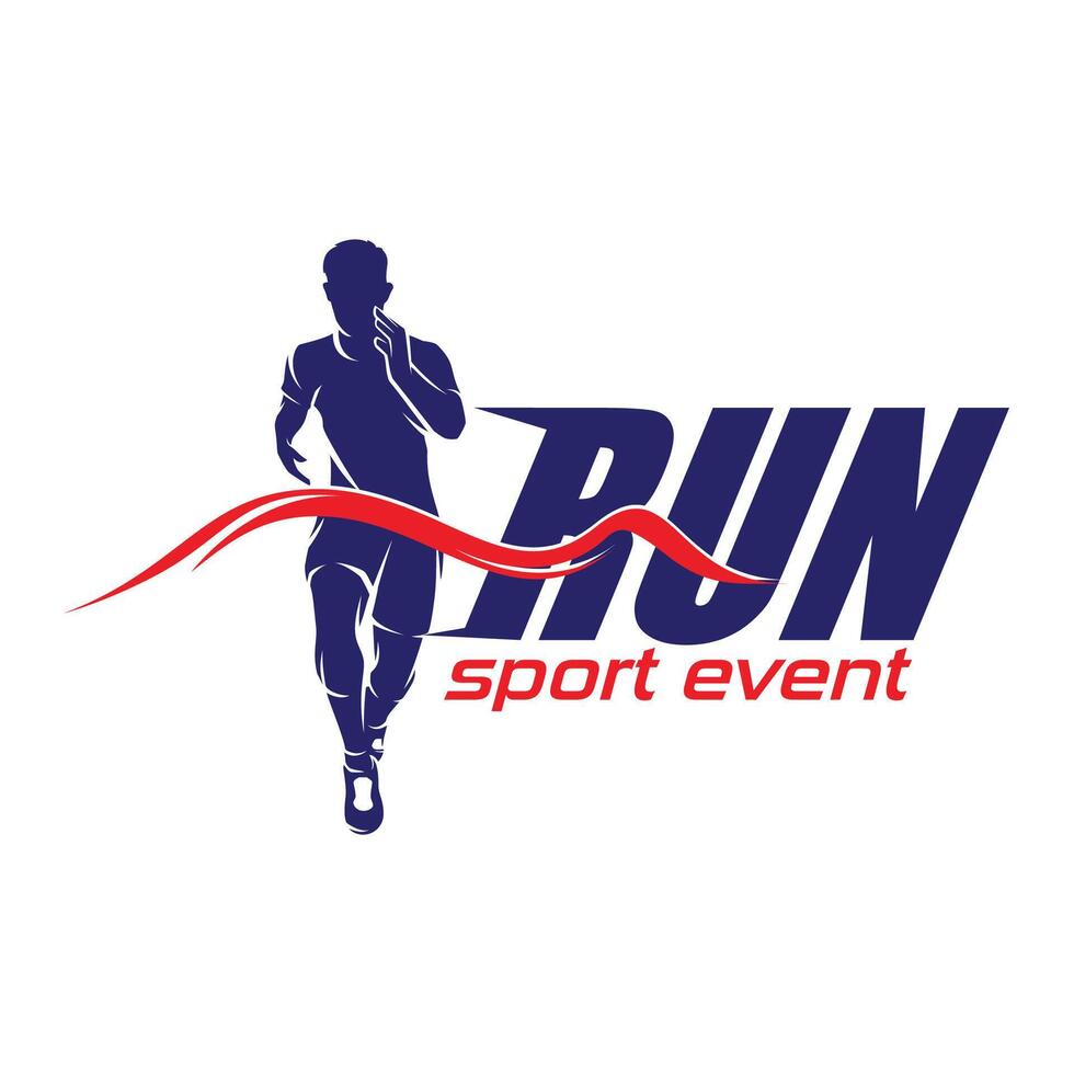 Marathon and Running logo design vector