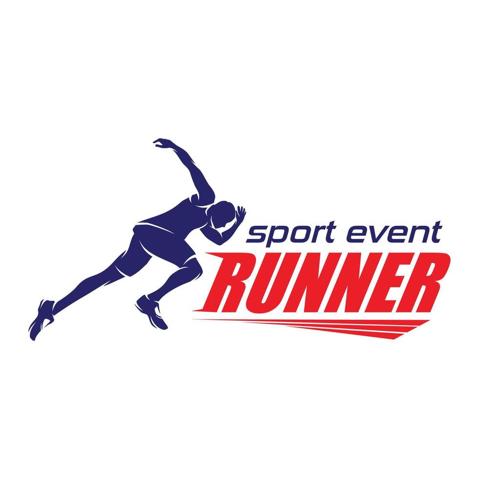Fast Running Silhouette logo design inspiration vector