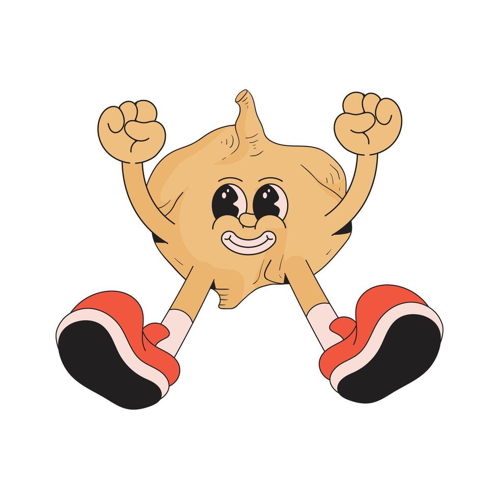 Jicama mascot character cartoon icon illustration vector