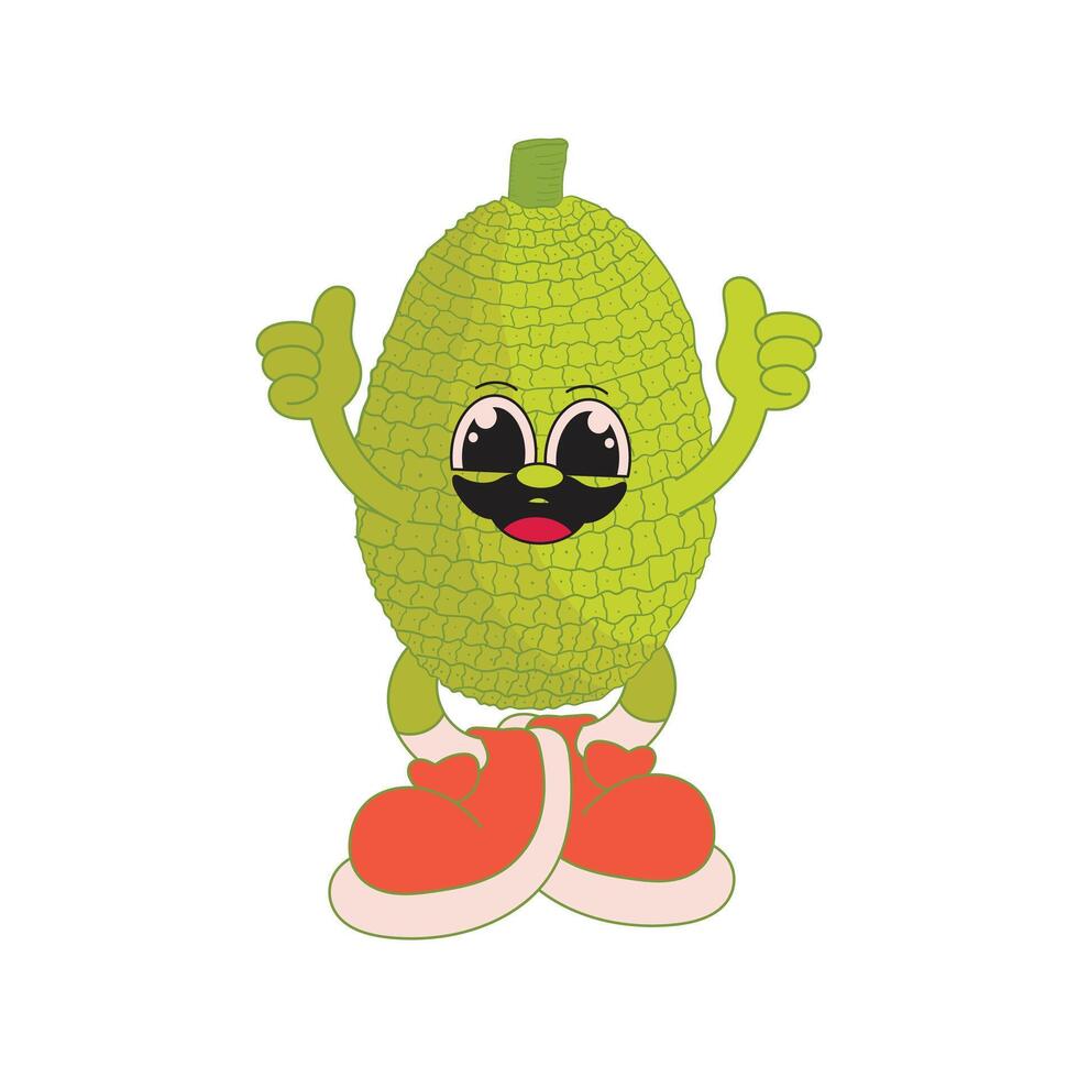 Jackfruit mascot character cartoon icon illustration vector
