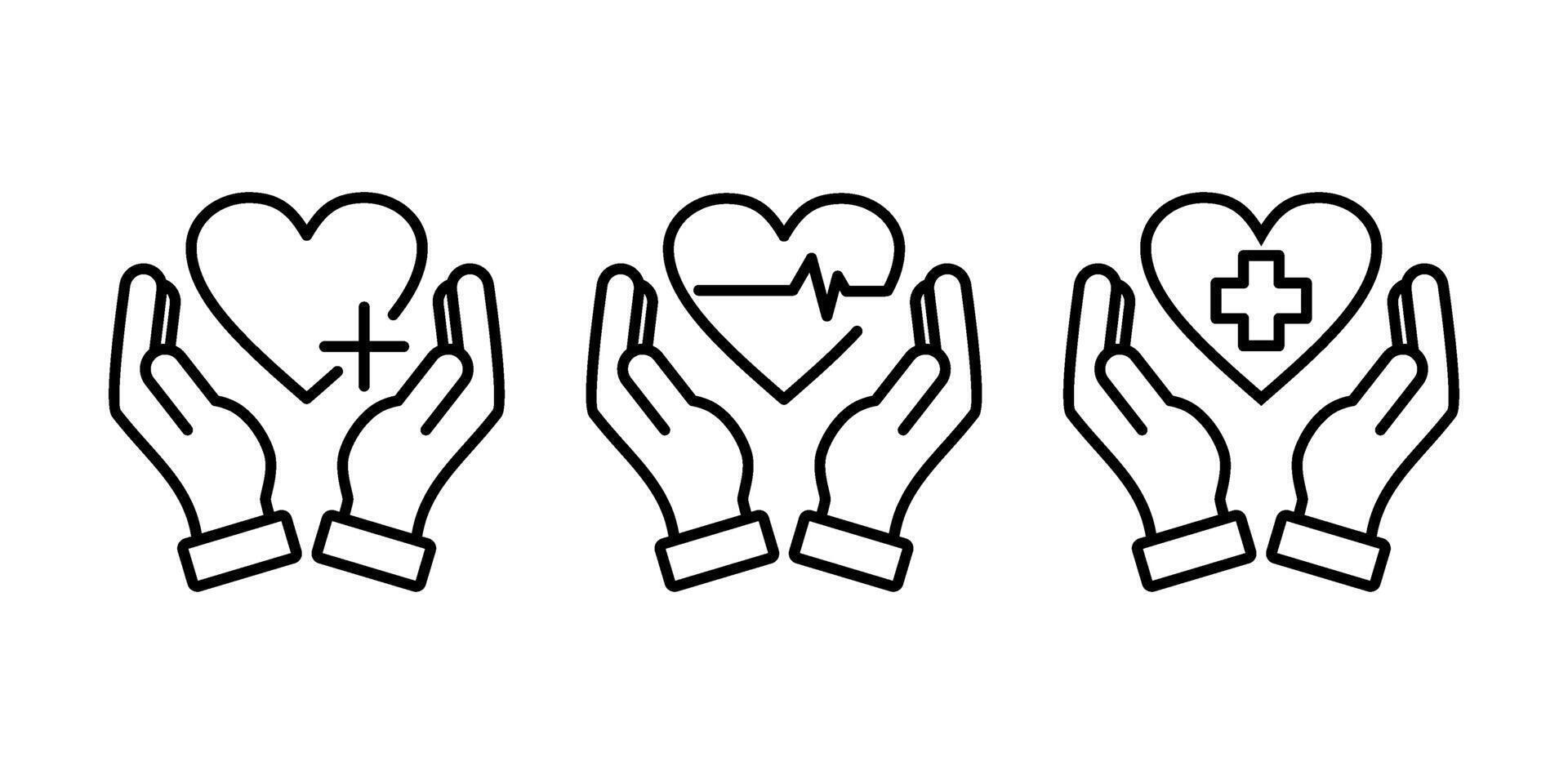 Heart in hand icon simple vector