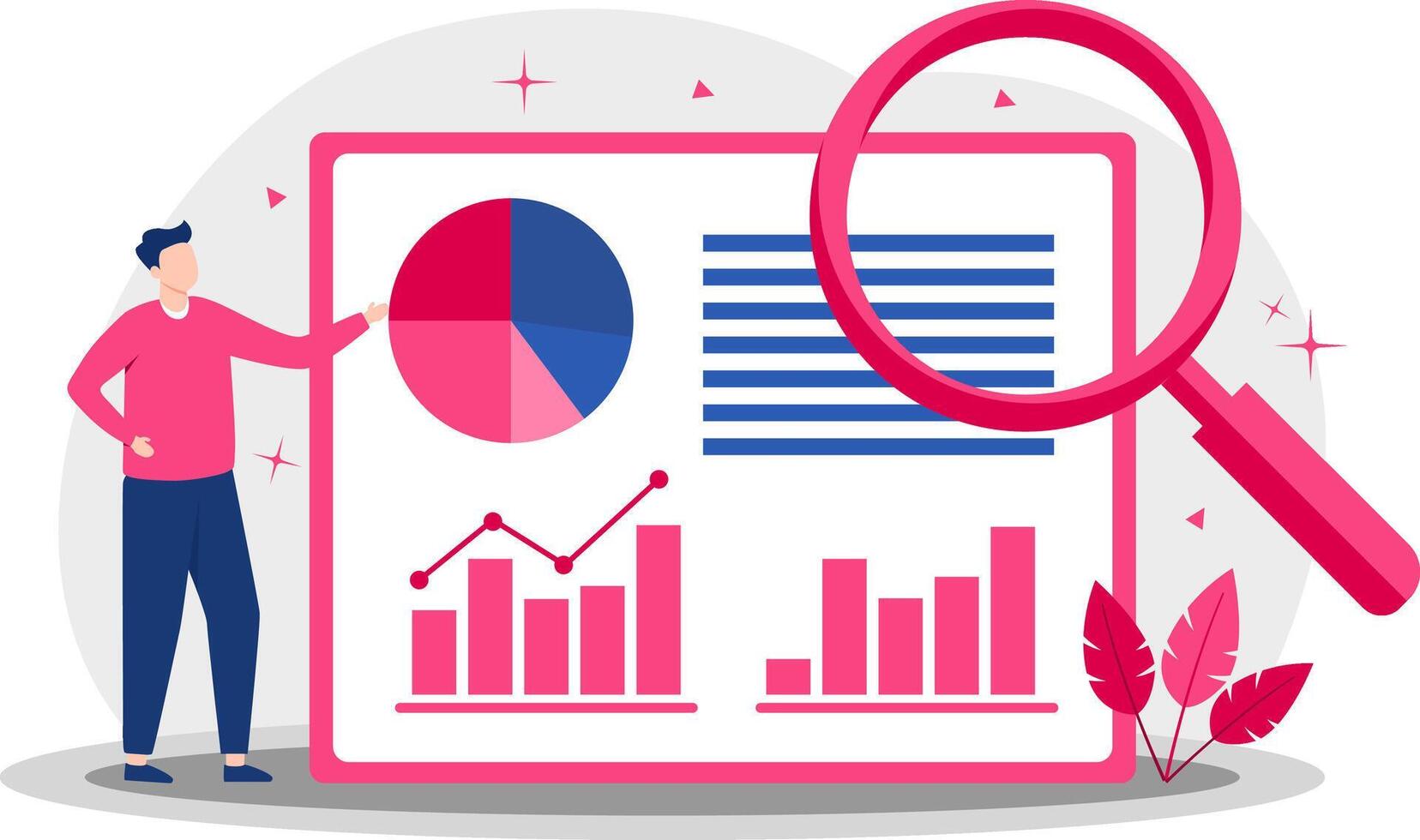 Man Organizing Document in Large Folder Flat Office Illustration vector