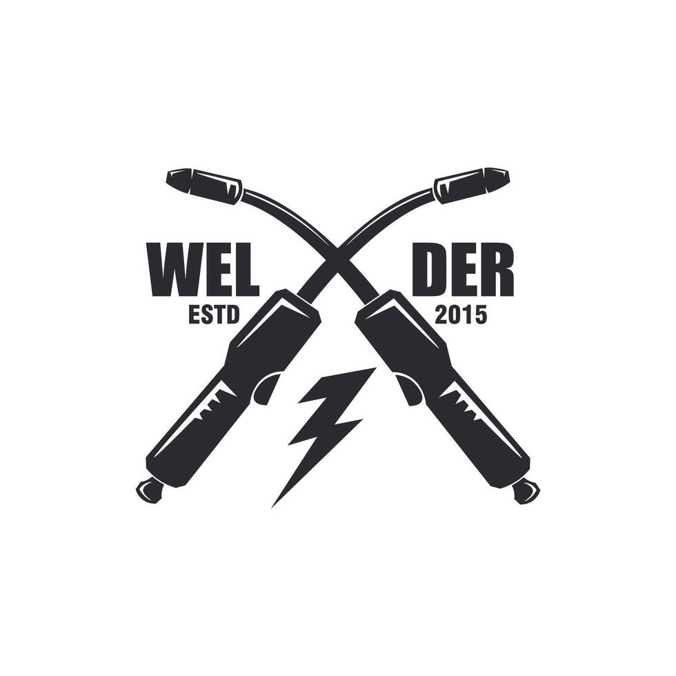 welding welder torch logo design graphic template vector