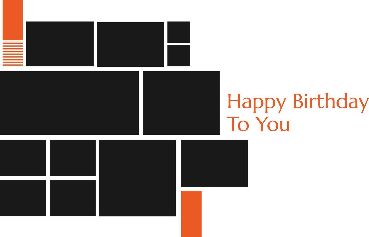 birthday album photo collage template vector