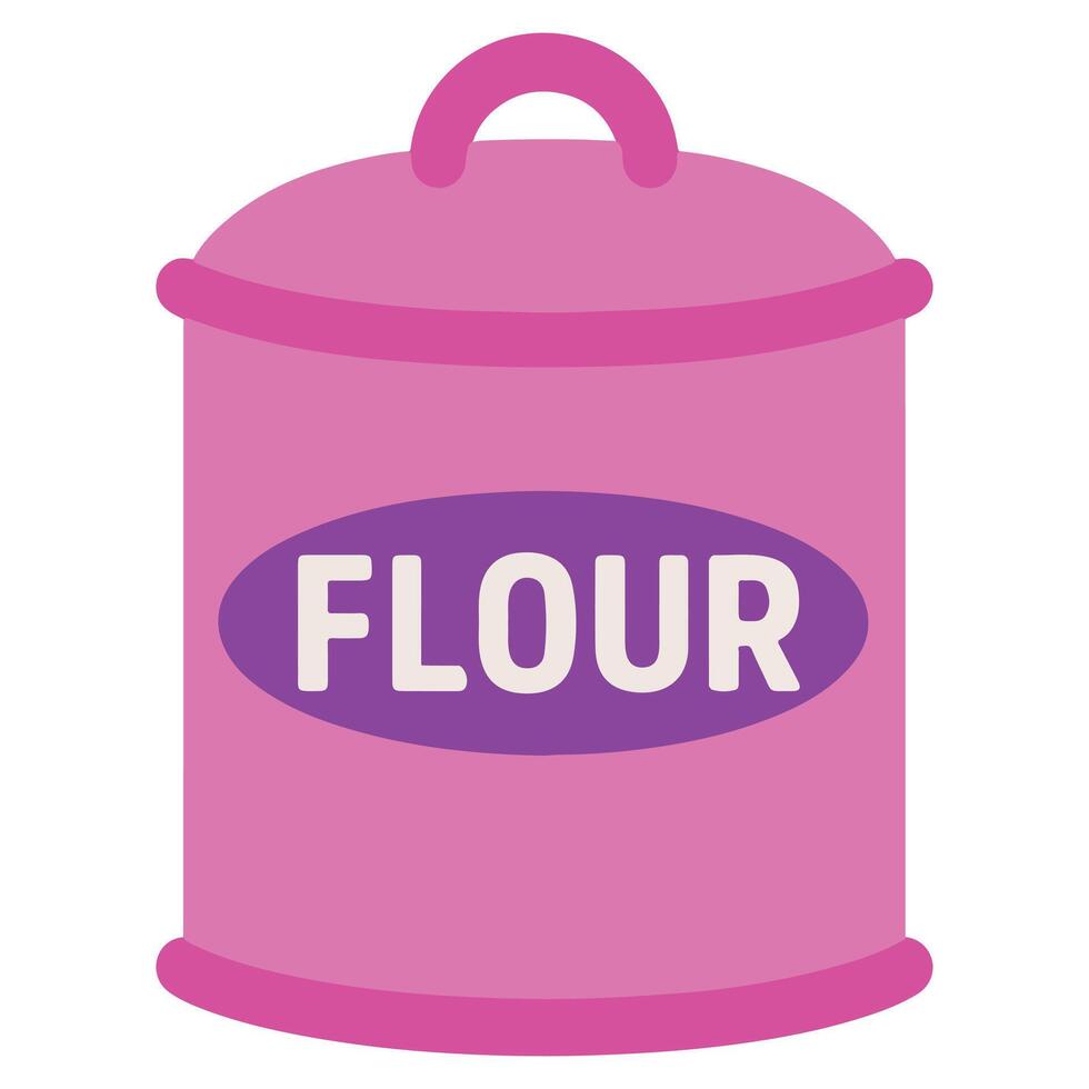 Sweet Bakery Flour Jar cooking clipart, Kitchen Bakery sublimation design, Bakery Elements design illustration vector