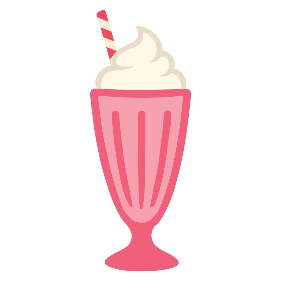 Milkshake Cups illustration , 50s diner clipart Design, vintage diner design sublimation vector