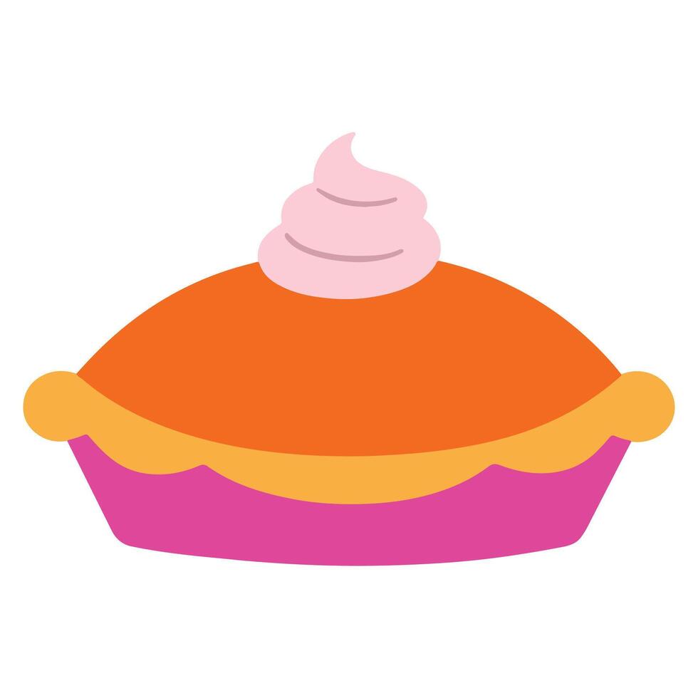 Sweet Bakery Pumpkin Pie with Whipped Cream cooking clipart, Kitchen Bakery sublimation design, Bakery Elements design illustration vector