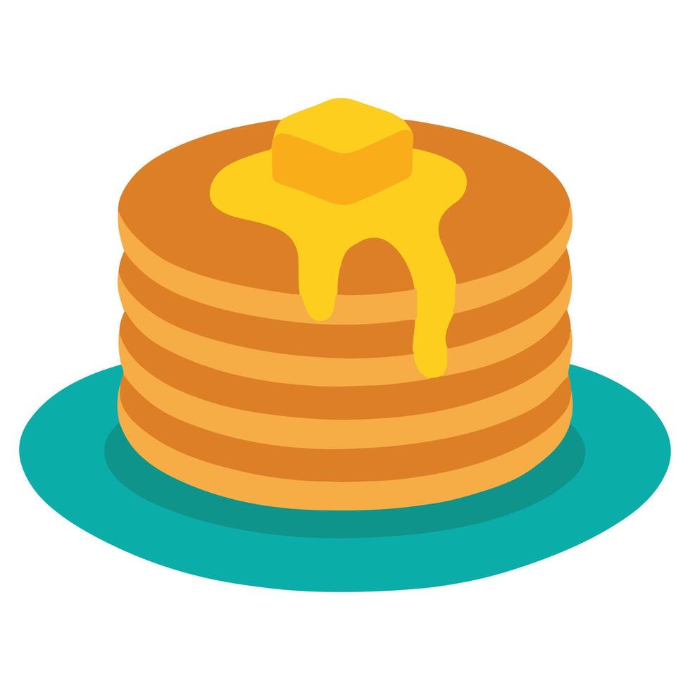 Sweet Bakery Pancake Stack with Butter cooking clipart, Kitchen Bakery sublimation design, Bakery Elements design illustration vector