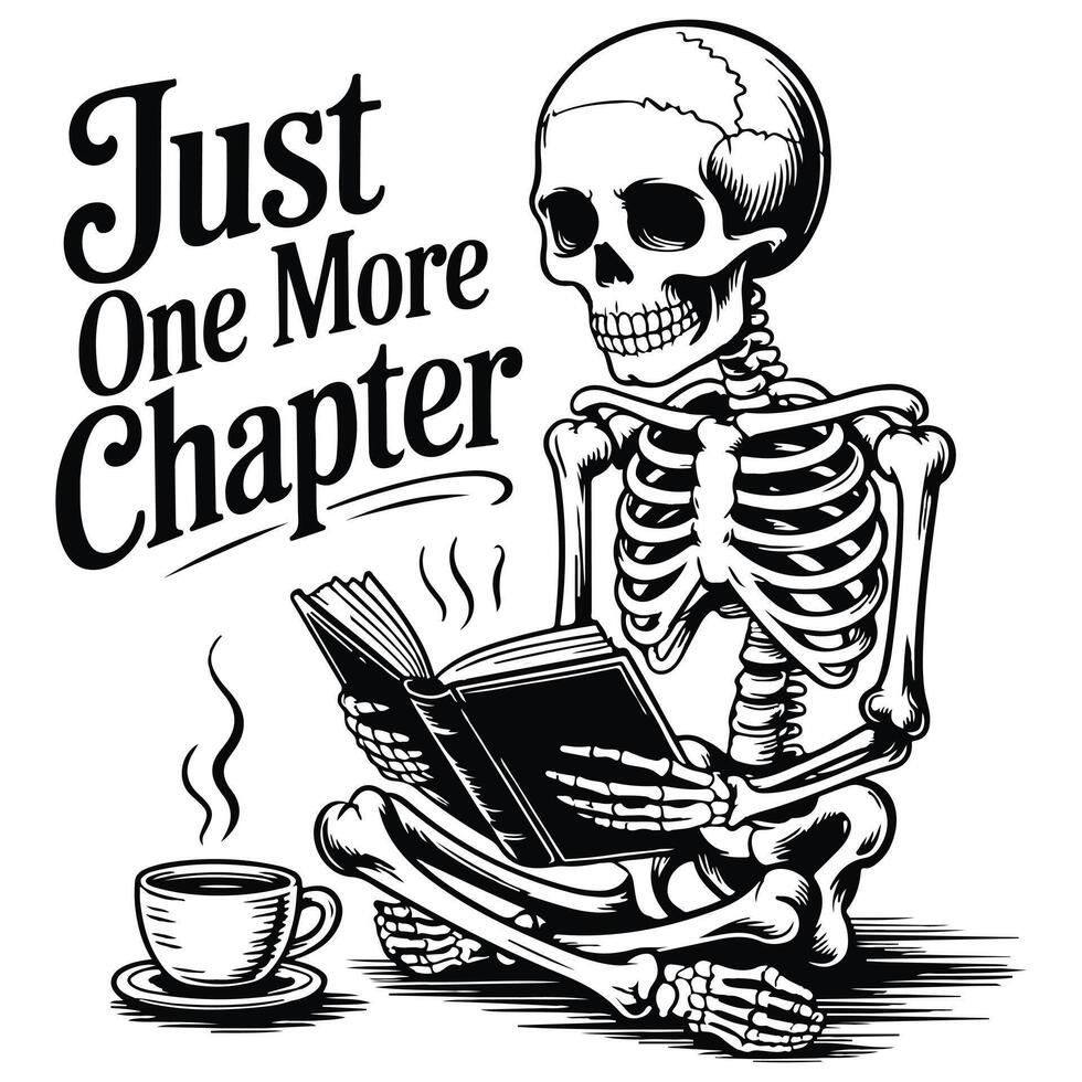 just one more chapter - Trending Retro funny animal Tee shirt, Vintage Funny Quotes Typography design, natural animal design sublimation vector