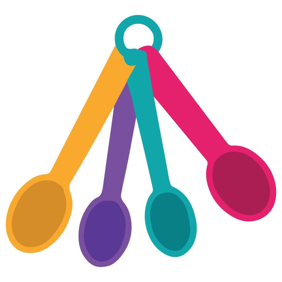 Sweet Bakery Measuring Spoons Set cooking clipart, Kitchen Bakery sublimation design, Bakery Elements design illustration vector