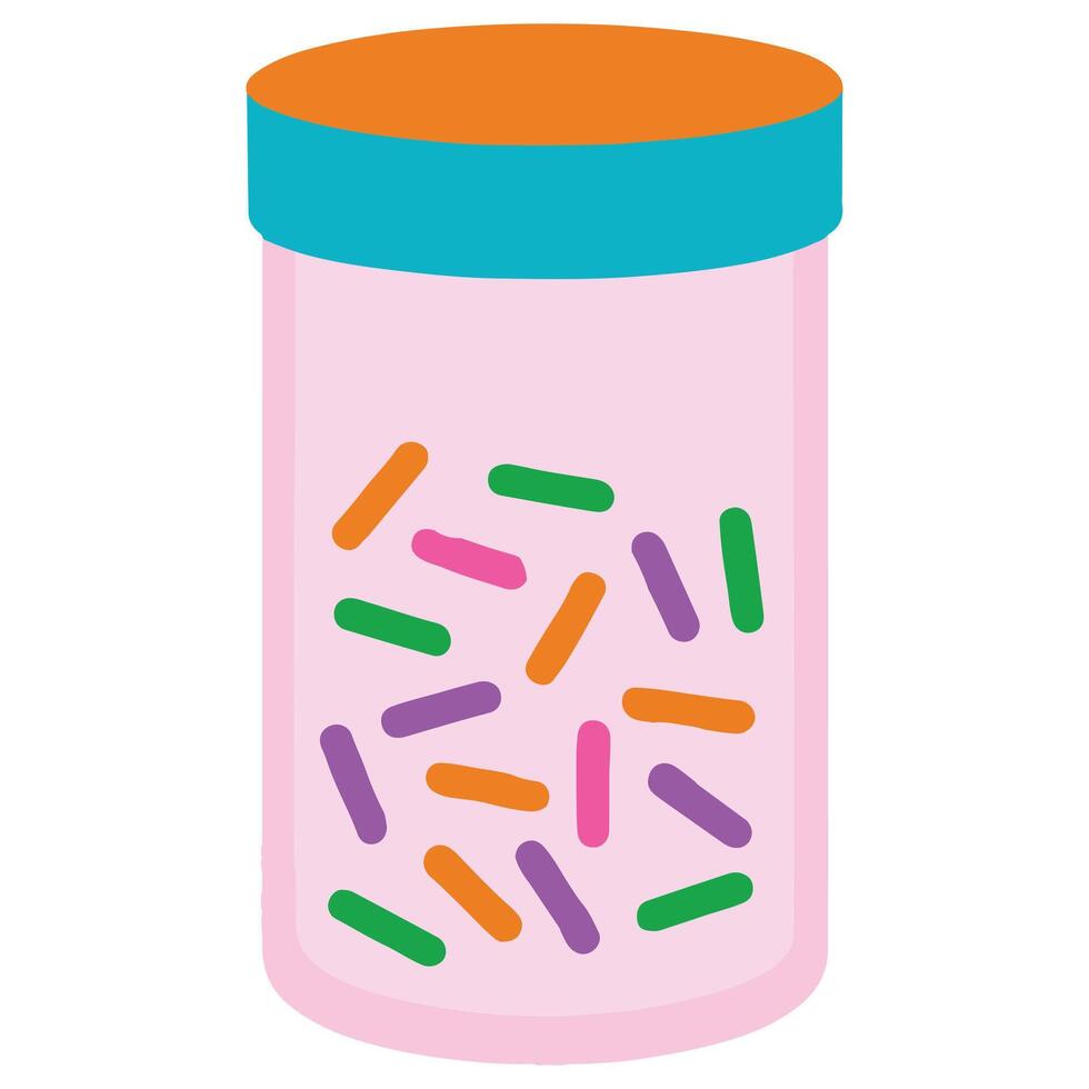 Sweet Bakery Sprinkle Jar cooking clipart, Kitchen Bakery sublimation design, Bakery Elements design illustration vector