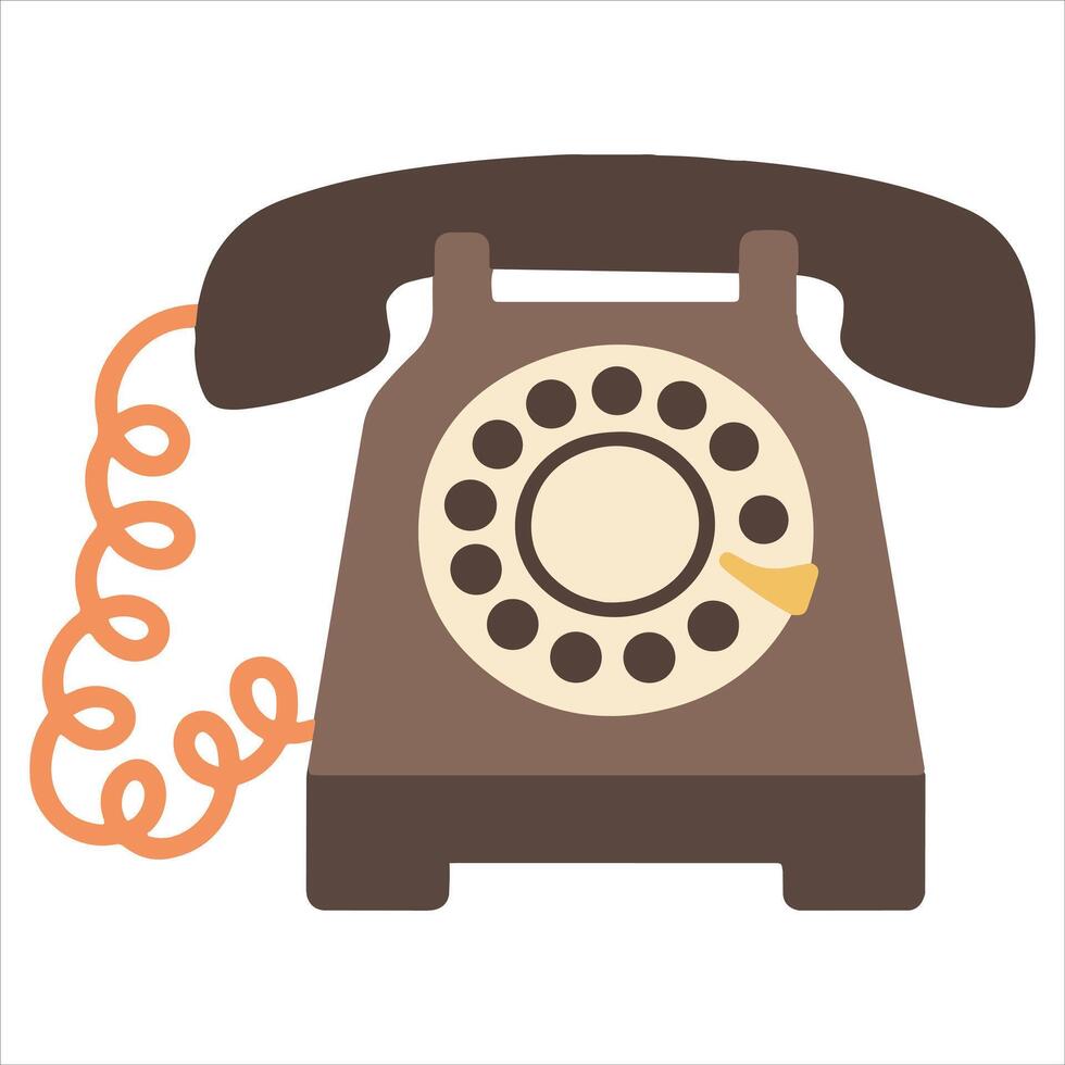 Rotary Telephone illustration , 50s diner clipart Design, vintage diner design sublimation vector