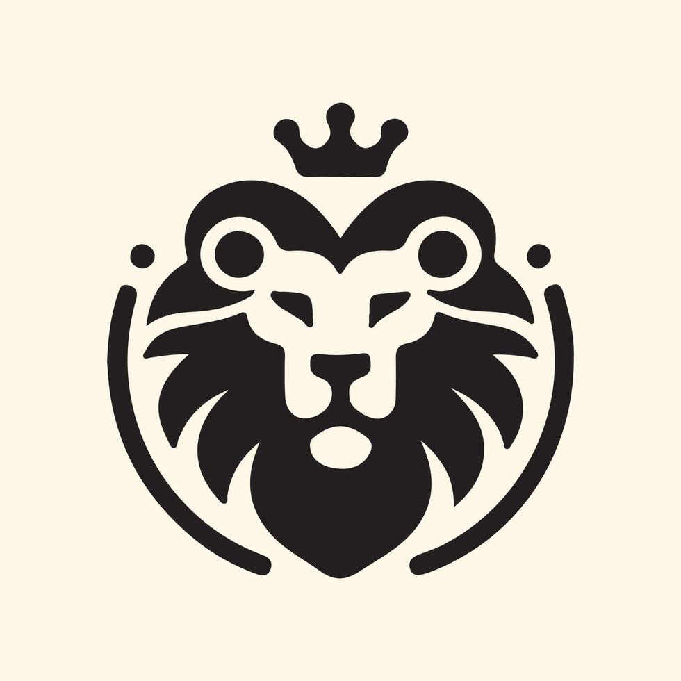 lion head logo design king vector