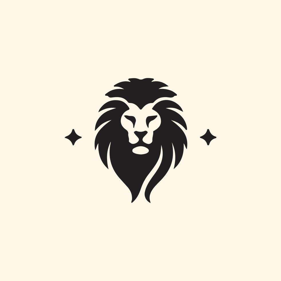lion head logo flat simple vector