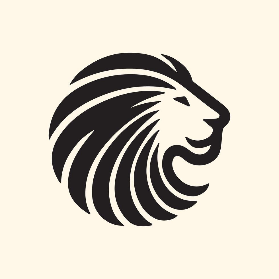 lion head logo design template illustration vector