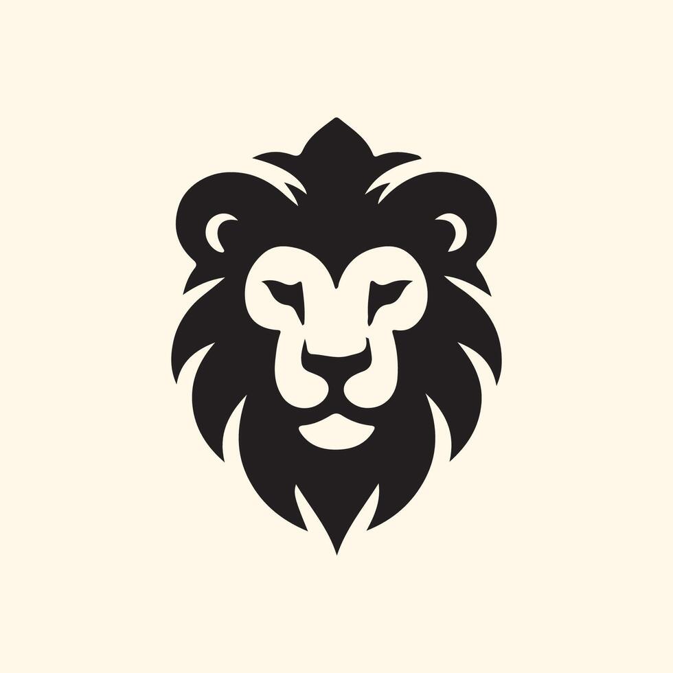 lion head logo design template black vector