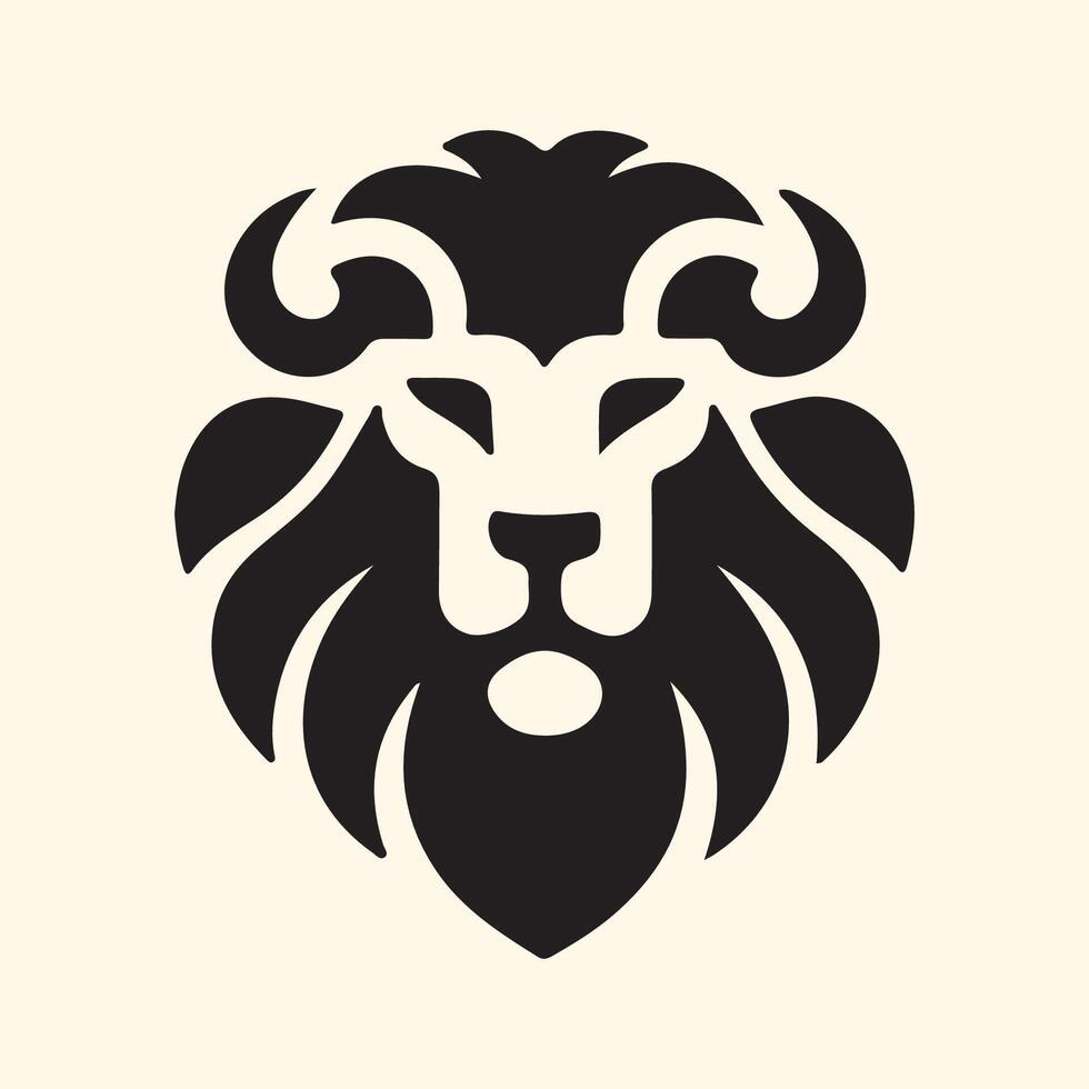 lion head logo design template flat vector