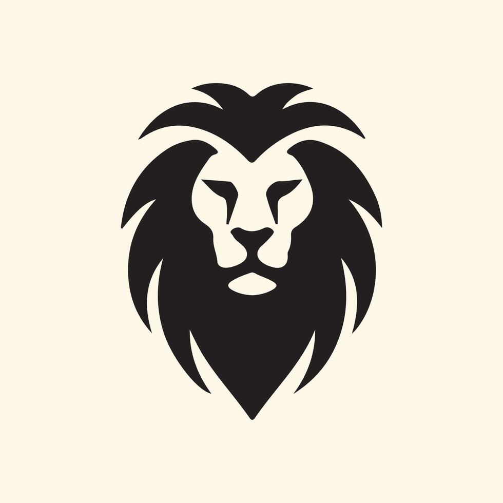 lion head logo design with face vector