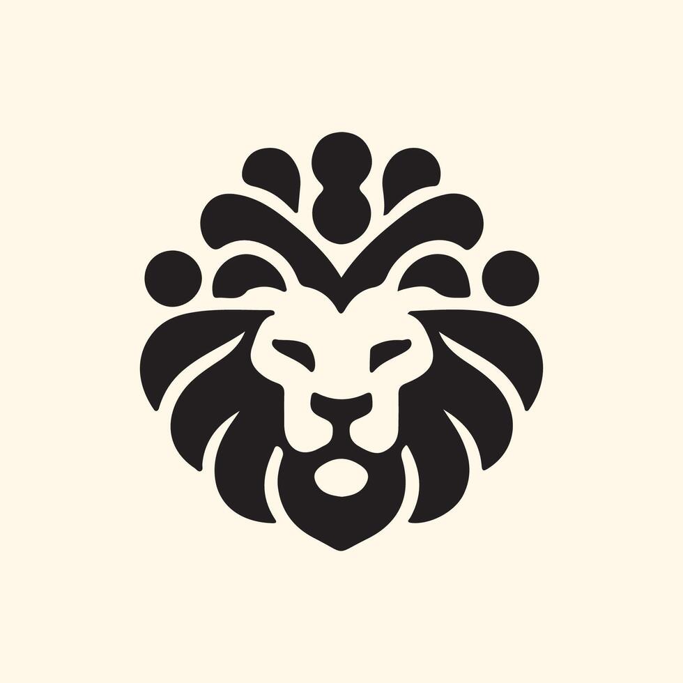 lion head logo design vector